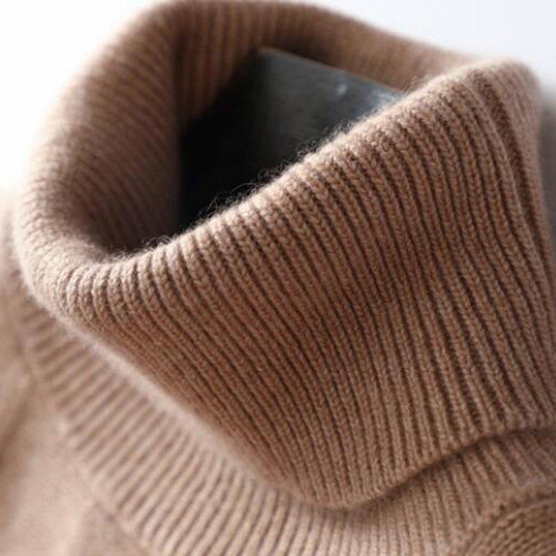 100%Casmere Sweater Pullover Camel Turtleneck Lady Winter Sweaters  